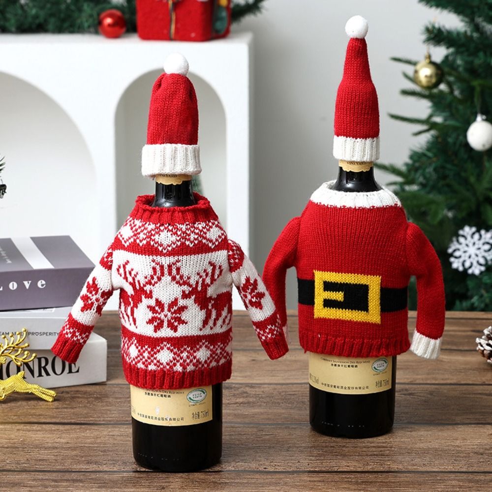 Wine Beer Hat - Elk Wine Bottle Cover Snowflake with