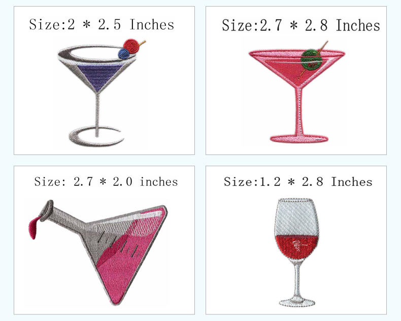 Cup & Drink Themed Iron-on Emb - Wine Beer Hat ulasan dan harga