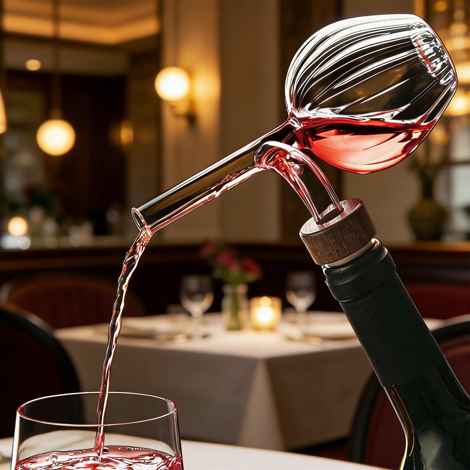 Modern Transparent Red Decante - Wine Aerator Pour ulasan dan harga
