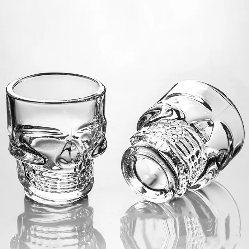 1/2Pcs Skull Head Shot Glass C - Whisky Beer And Wine ulasan dan harga