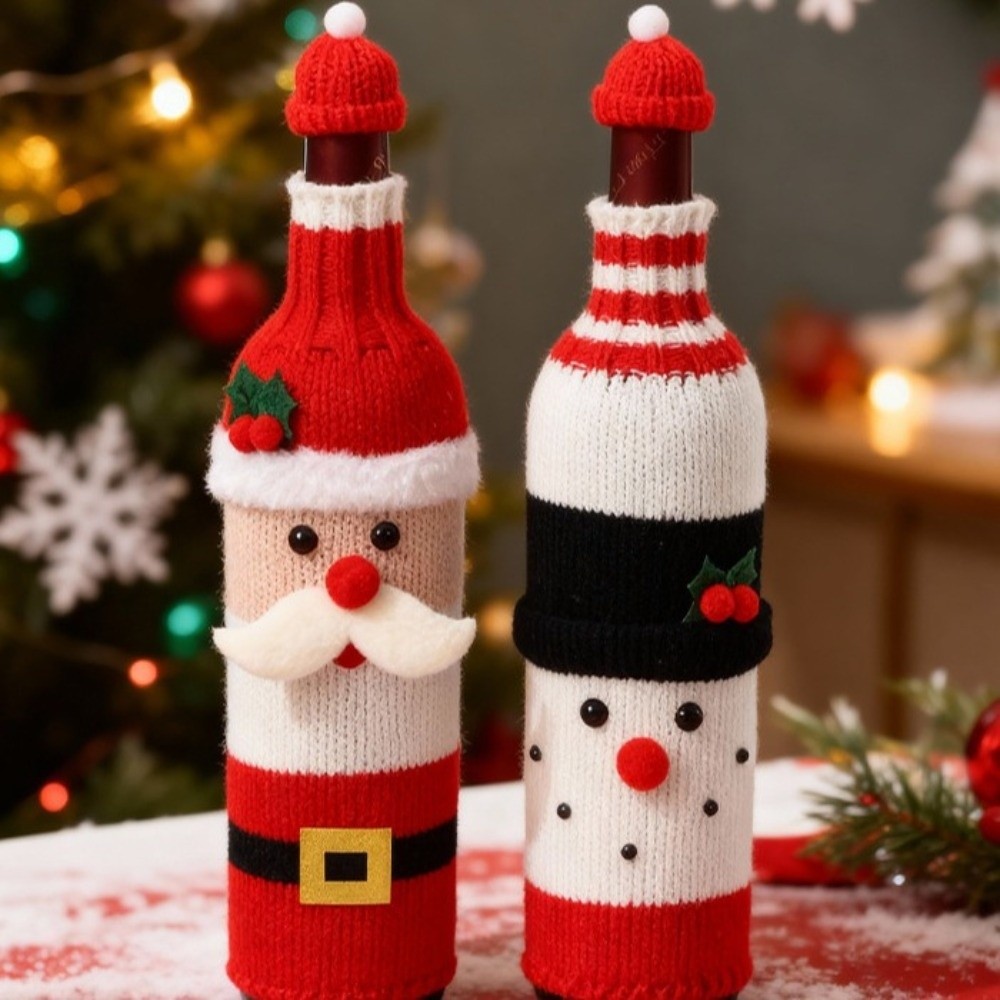 Knitted Wine Bottle Cover Elk  - Wine Beer Hat ulasan dan harga