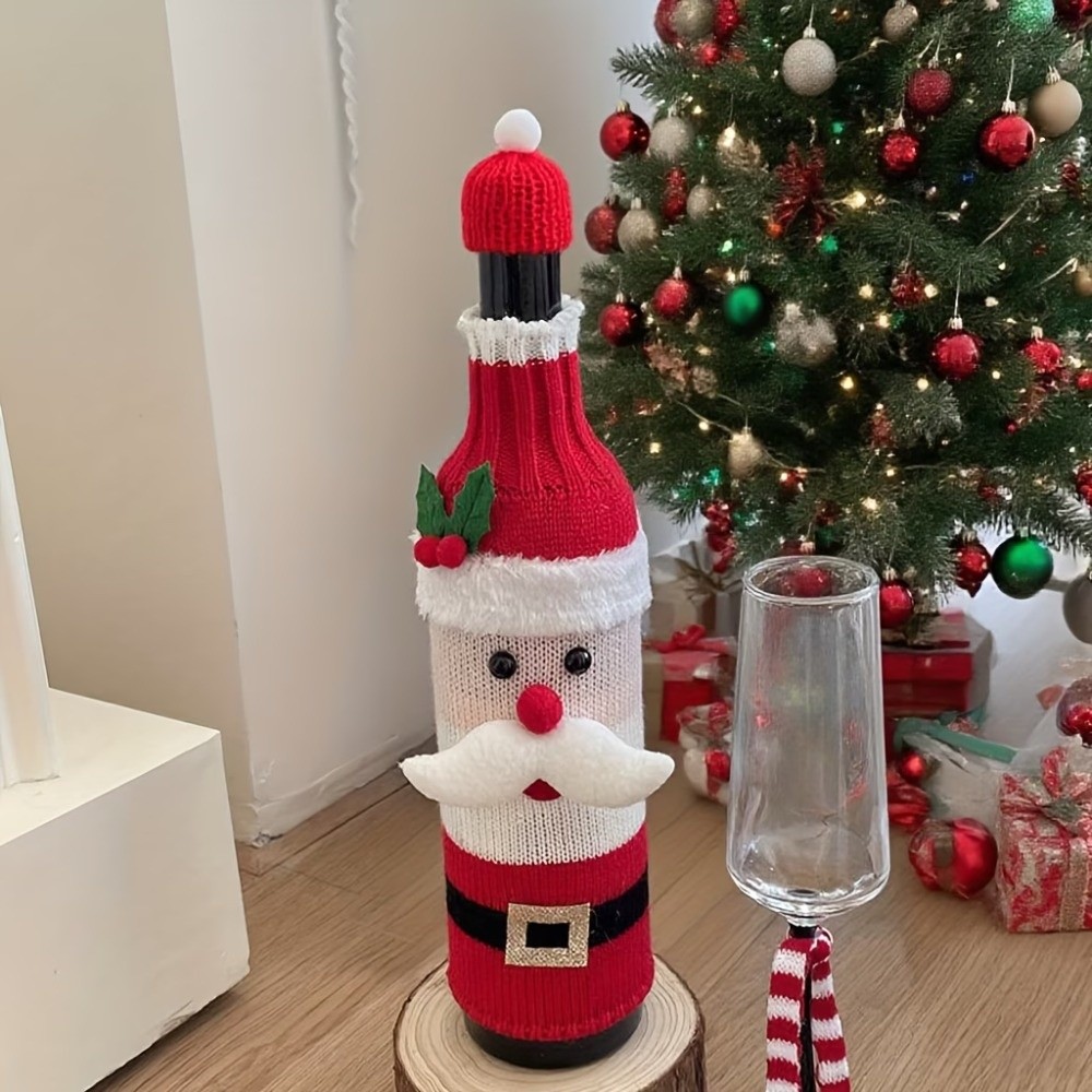 Knitted Wine Bottle Cover Elk  - Wine Beer Hat ulasan dan harga