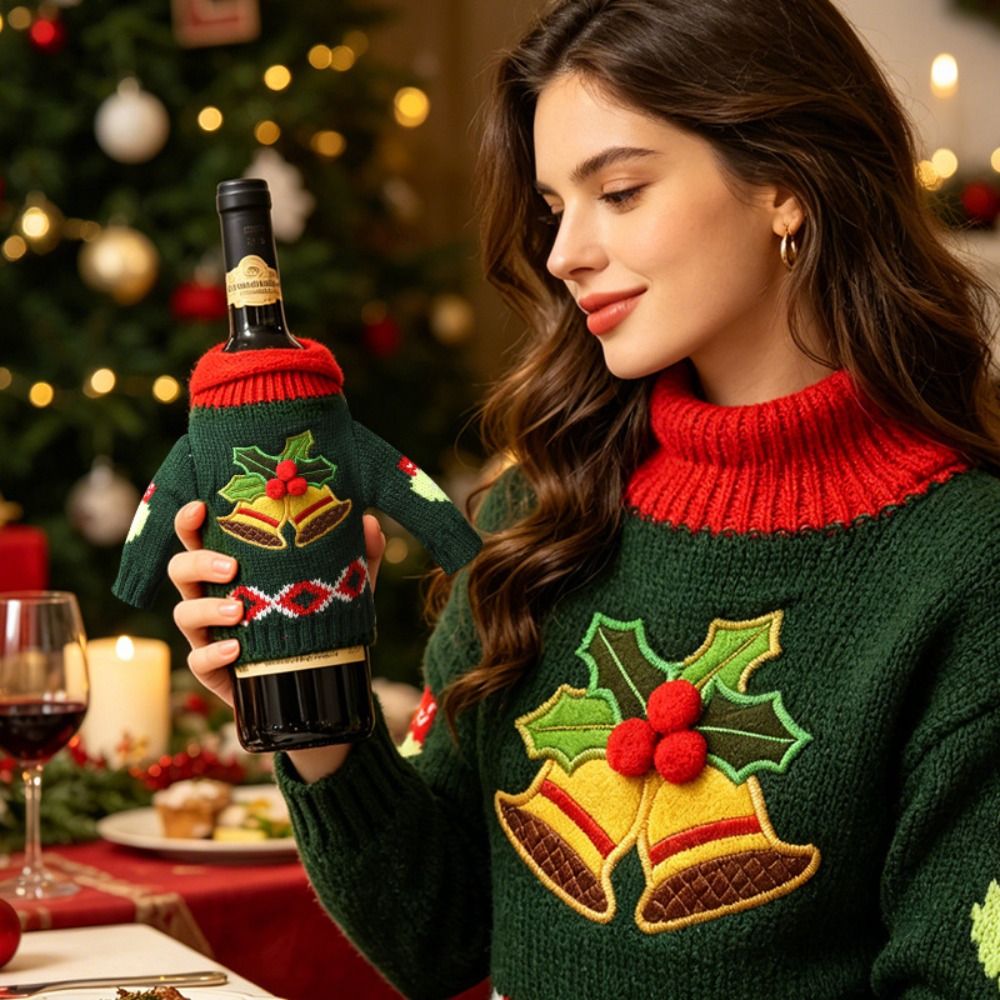 Elk Wine Bottle Cover Snowflak - Wine Beer Hat ulasan dan harga