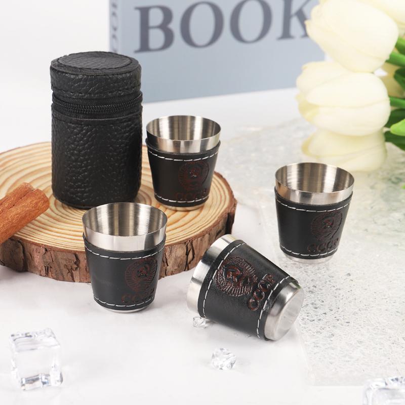 4Pcs/Set Outdoor Travel Cups S - Whisky Beer And Wine ulasan dan harga