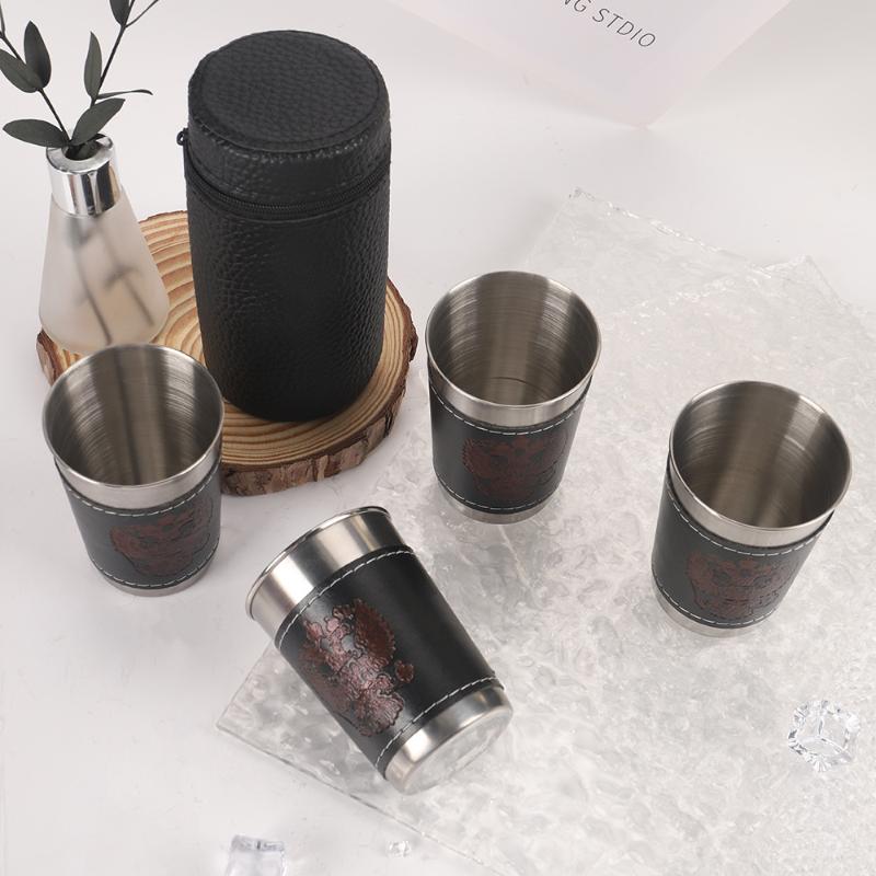 4Pcs/Set Outdoor Travel Cups S - Whisky Beer And Wine ulasan dan harga