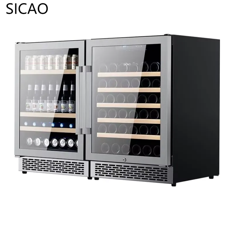 2 Door Wine Beer Fridge Glass  - Wine Beer Dual Zone ulasan dan harga