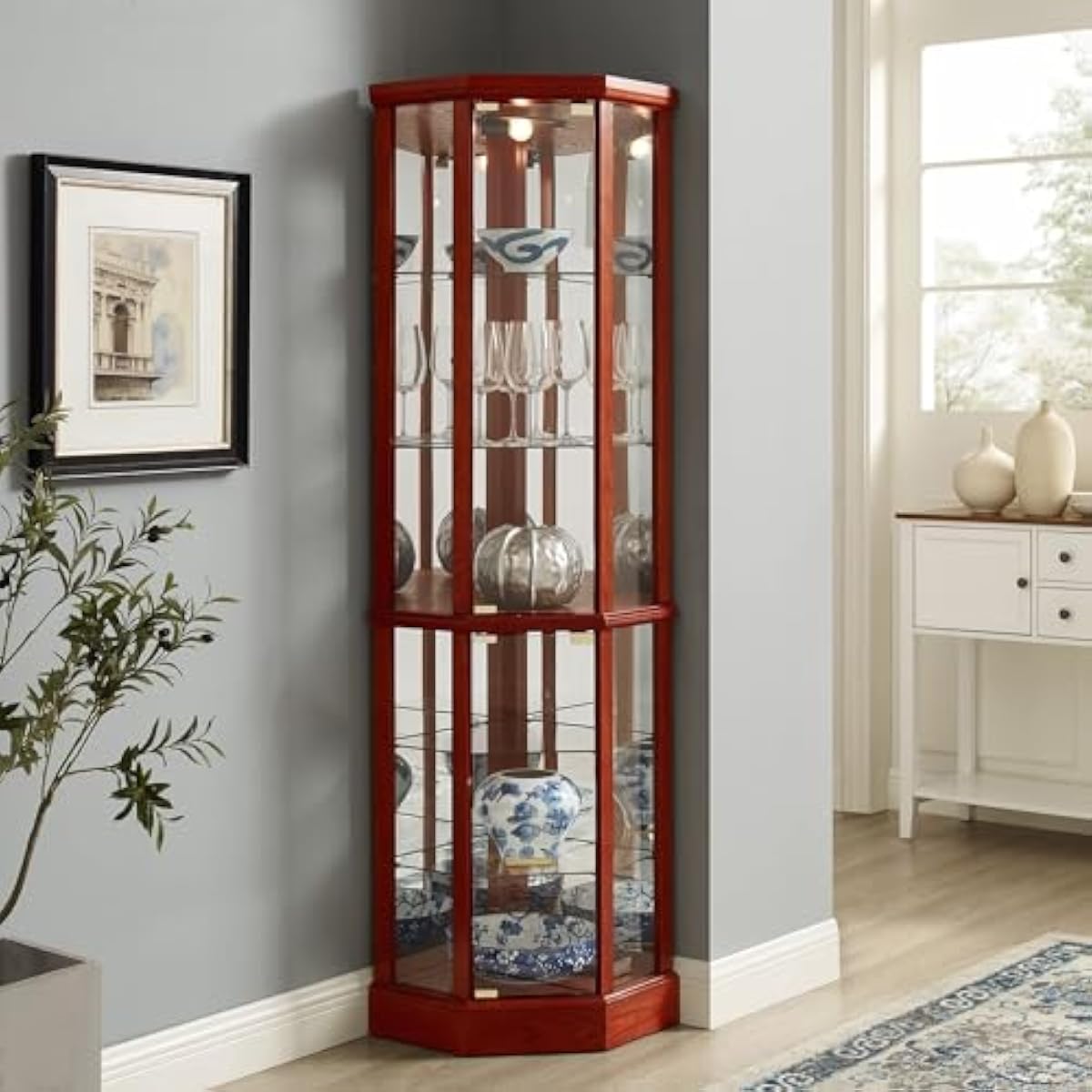 Tall Lighted Curio Cabinet 70  - Wine & Beer Guayaquil ulasan dan harga
