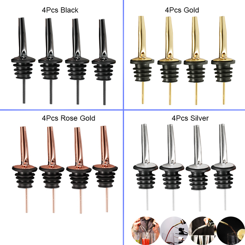 4Pcs Black/Rose Gold/Silver Li - Wine Aerator Pour ulasan dan harga