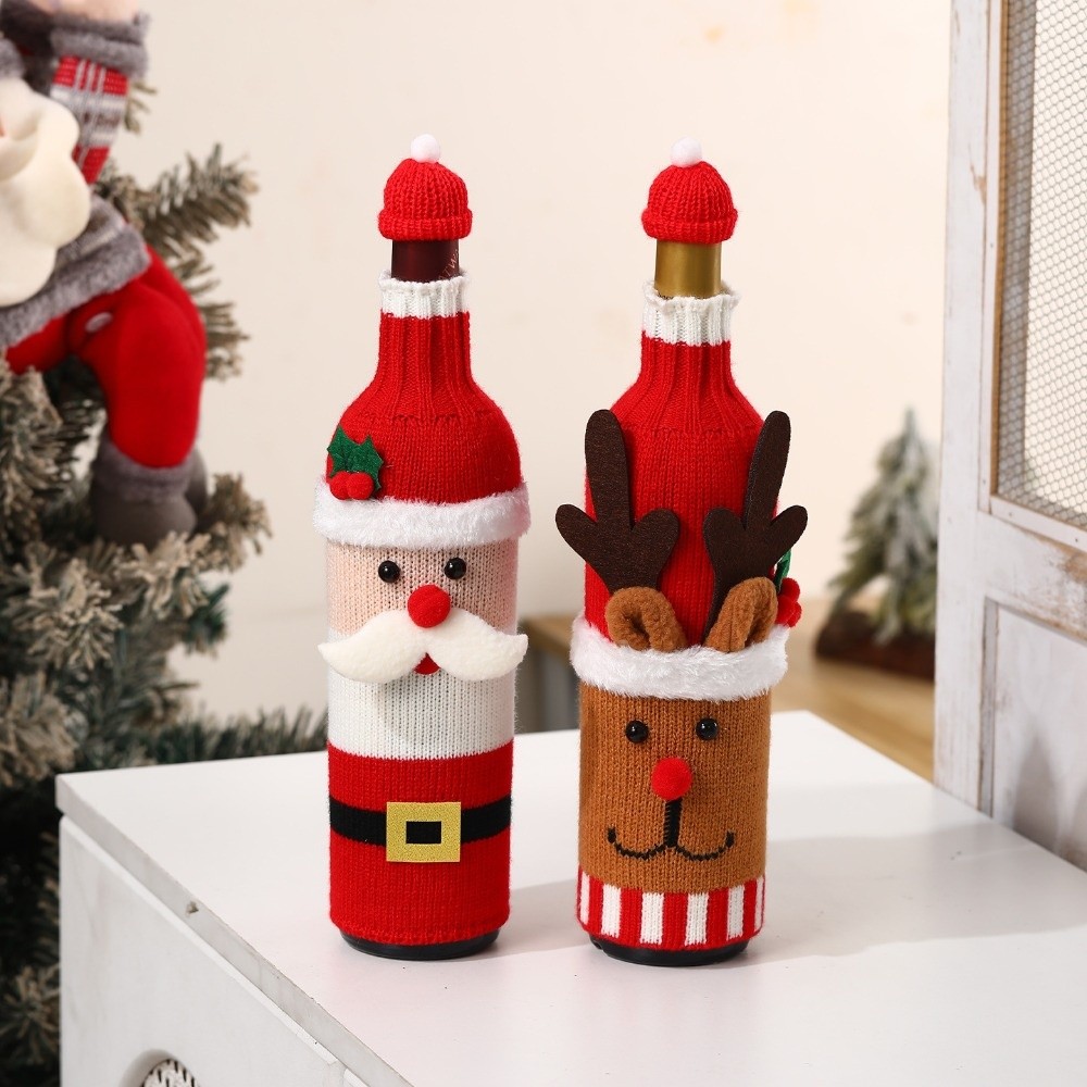 Knitted Wine Bottle Cover with - Wine Beer Hat ulasan dan harga